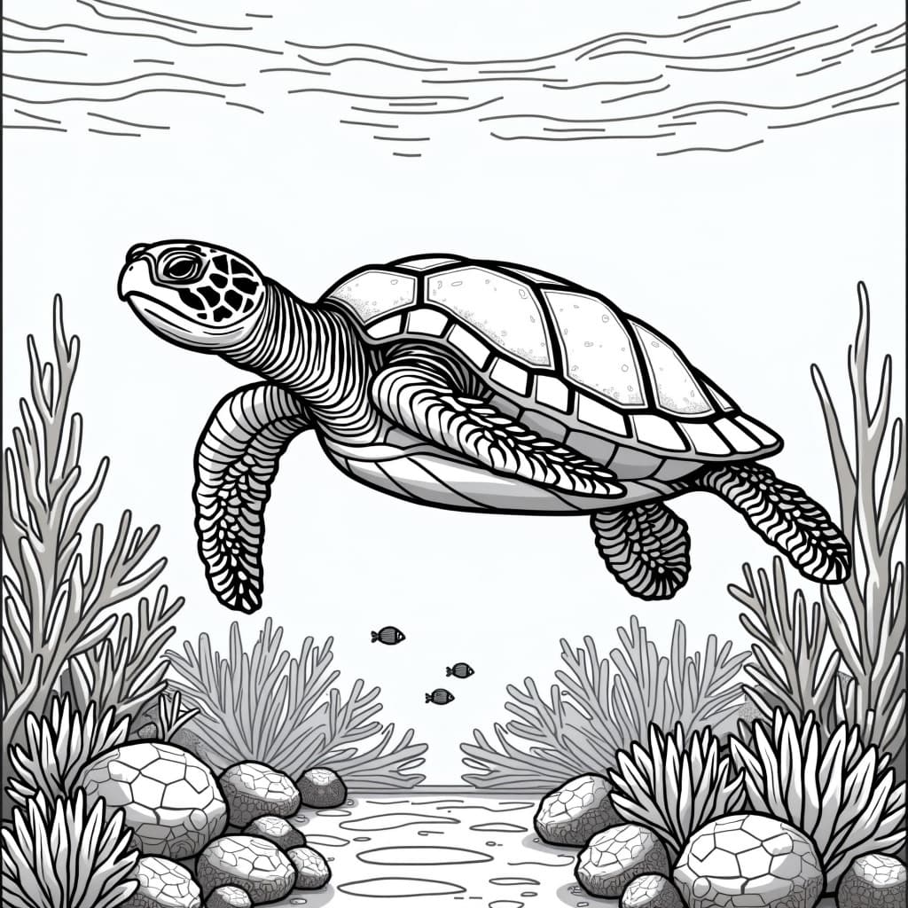 Sea turtle coloring page